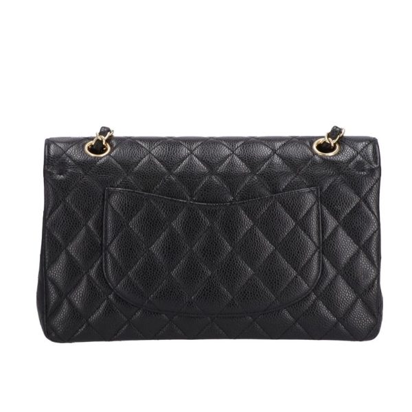 54881 2 Chanel W Flap Chain Shoulder Bag Caviar Skin