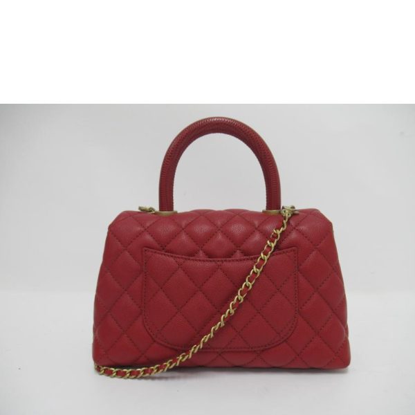 54911 2 Chanel Coco Handle XS Chain Shoulder Bag Caviar Red