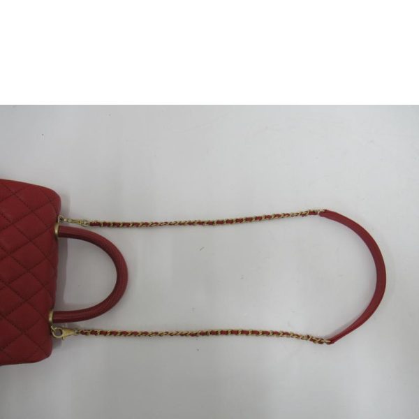 54911 4 Chanel Coco Handle XS Chain Shoulder Bag Caviar Red