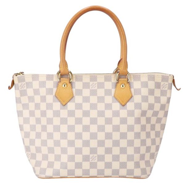 54973 1 Louis Vuitton Saleya MM Azur Damier Canvas Bag White