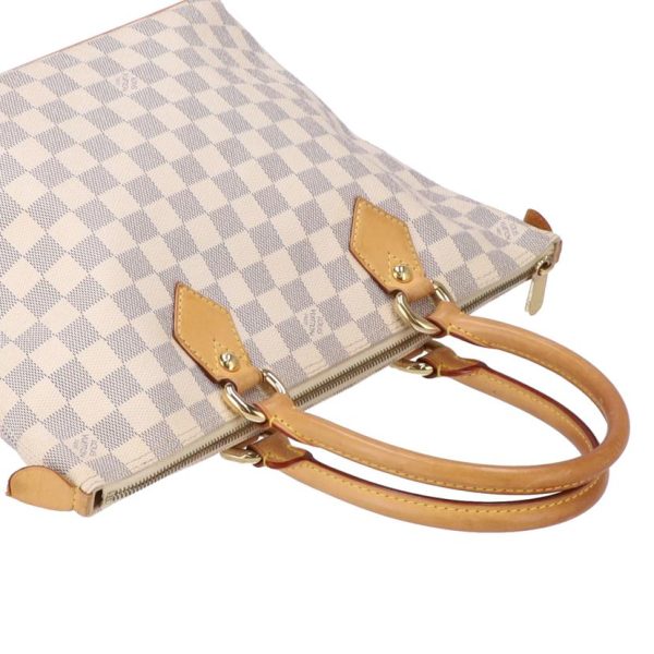 54973 3 Louis Vuitton Saleya MM Azur Damier Canvas Bag White