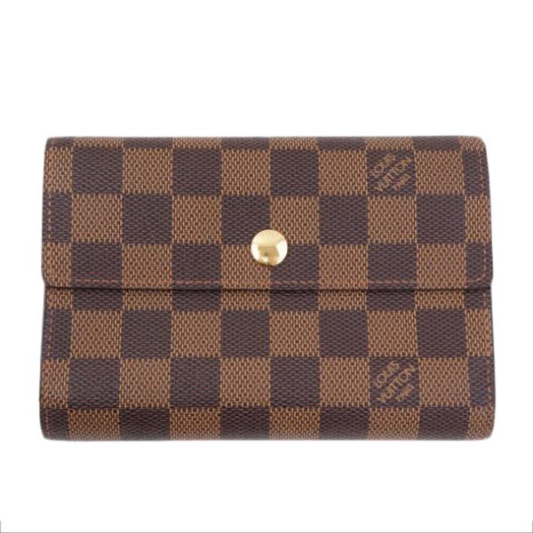 54997 1 Louis Vuitton Portefeuil Alexandra Damier Ebene Canvas Wallet Brown