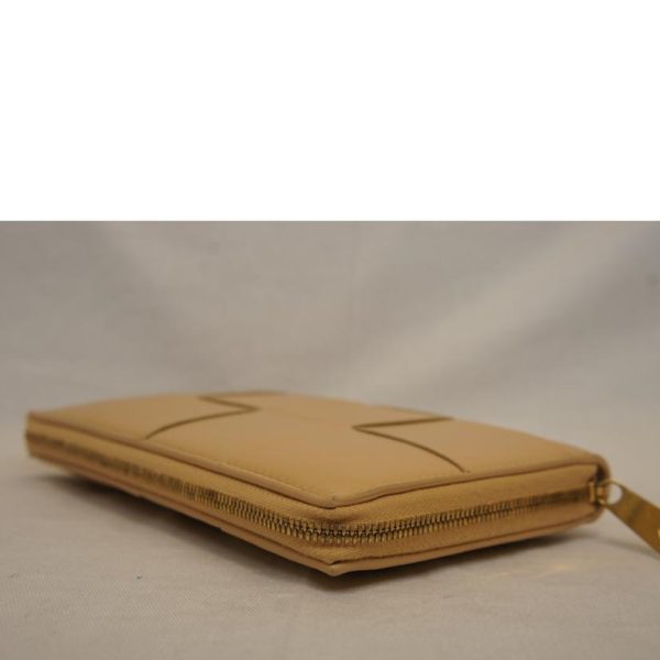 55017 3 Bottega Veneta Maxi Intrecciato Round Zipper Wallet Beige