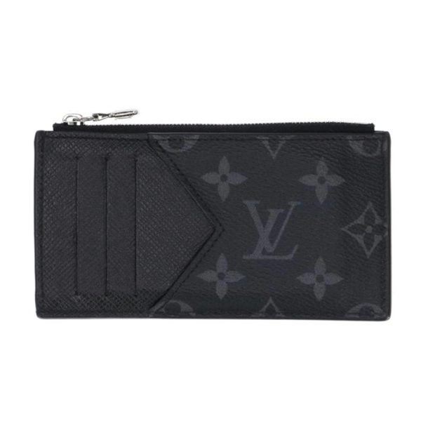 55031 2 Louis Vuitton Coin Card Holder Bag Black