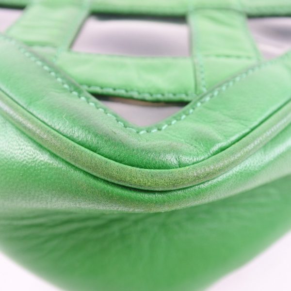 55150482 7 CHANEL Chain Shoulder Bag Fringe Lambskin Green