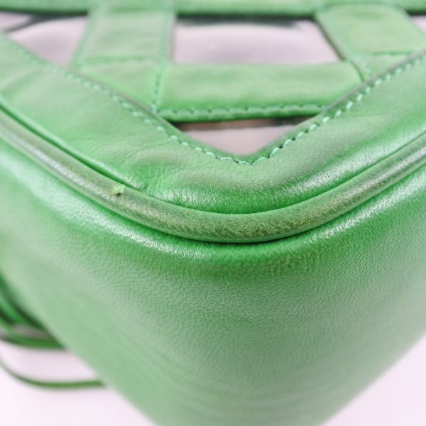 55150482 8 CHANEL Chain Shoulder Bag Fringe Lambskin Green