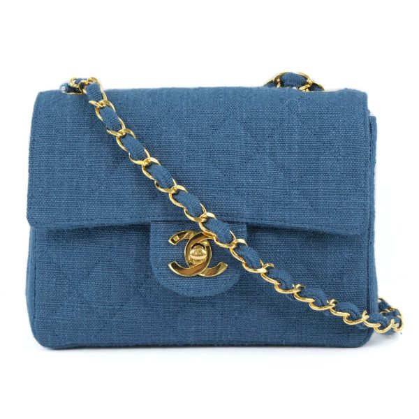 55160327 1 Chanel Rare Chain Shoulder Mini Matelasse Denim Blue Shoulder Bag