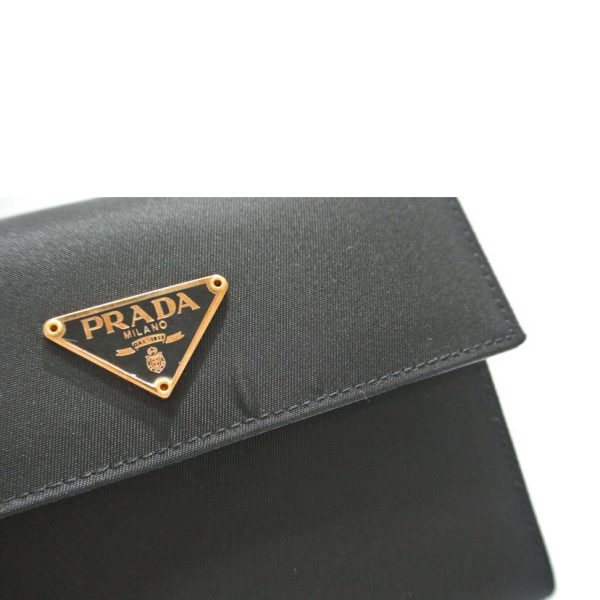 55191 8 PRADA Prada Tri fold Wallet Bag Tesuit Nylon x Leather