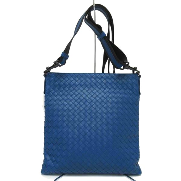 55192 1 Bottega Shoulder Bag Leather Blue