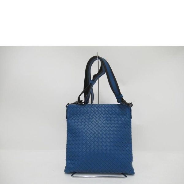 55192 2 Bottega Shoulder Bag Leather Blue