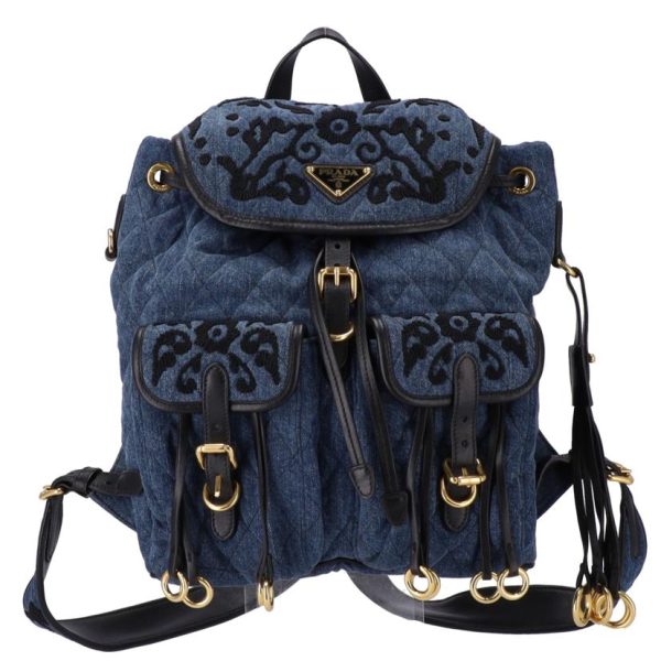 55253 1 Prada Backpack Denim Blue