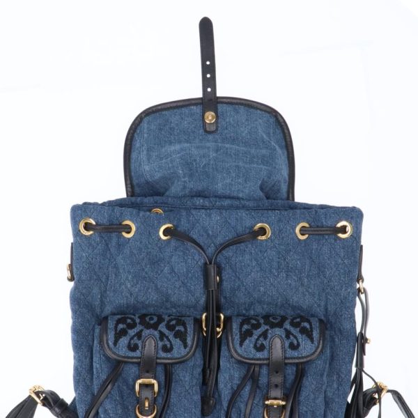 55253 4 Prada Backpack Denim Blue