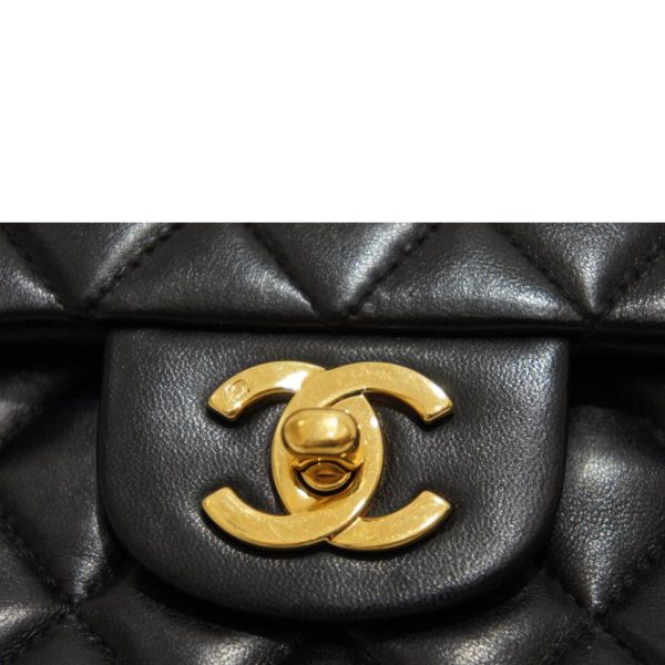 55297 7 Chanel Matelasse Flap Chain Shoulder Bag Black