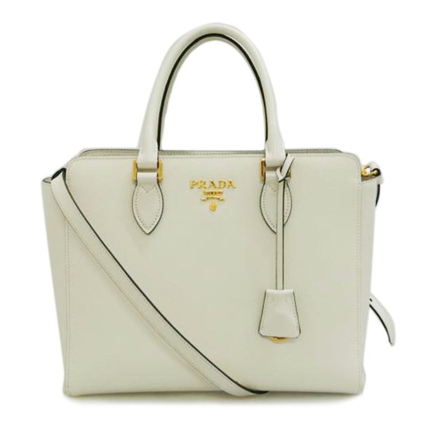 55306 1 PRADA Prada Safano 2way Bag White