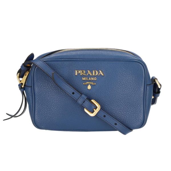 55311 1 Prada Leather Shoulder Bag Blu