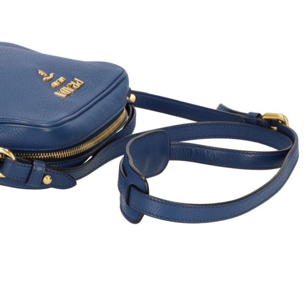 55311 4 Prada Leather Shoulder Bag Blu