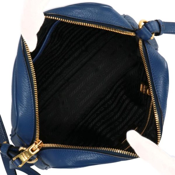 55311 5 Prada Leather Shoulder Bag Blu