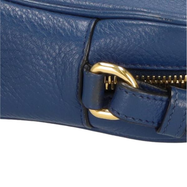 55311 9 Prada Leather Shoulder Bag Blu