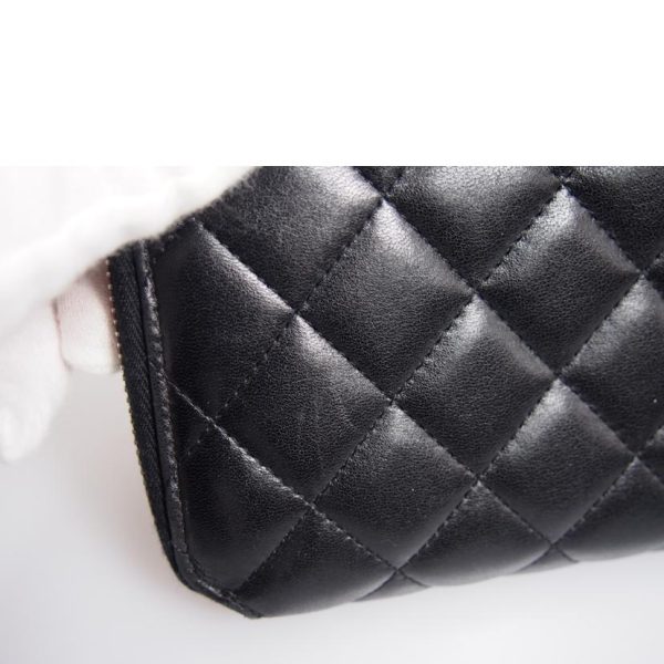 55320 6 Chanel Matelasse Round Wallet Bag Black