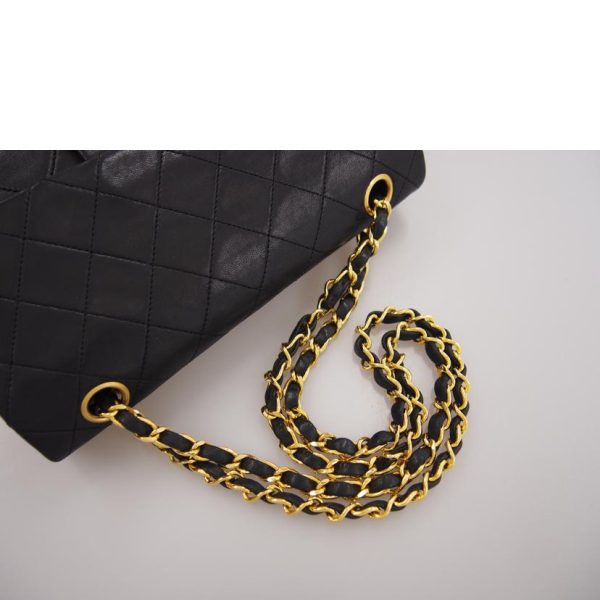 55337 4 CHANEL Matelasse Chain Shoulder Bag Black