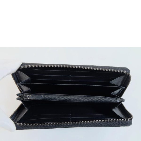 55341 4 Gucci Guccissima Gg Round Zipper Wallet Black