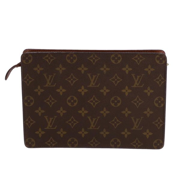 55376 1 Louis Vuitton Pochette Homme Monogram Clutch Bag Brown