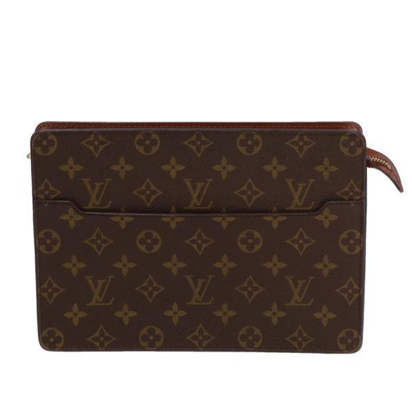 55376 2 Louis Vuitton Pochette Homme Monogram Clutch Bag Brown