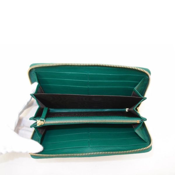 55437 5 Gucci Python Horsebit Round Zipper Long Wallet Green