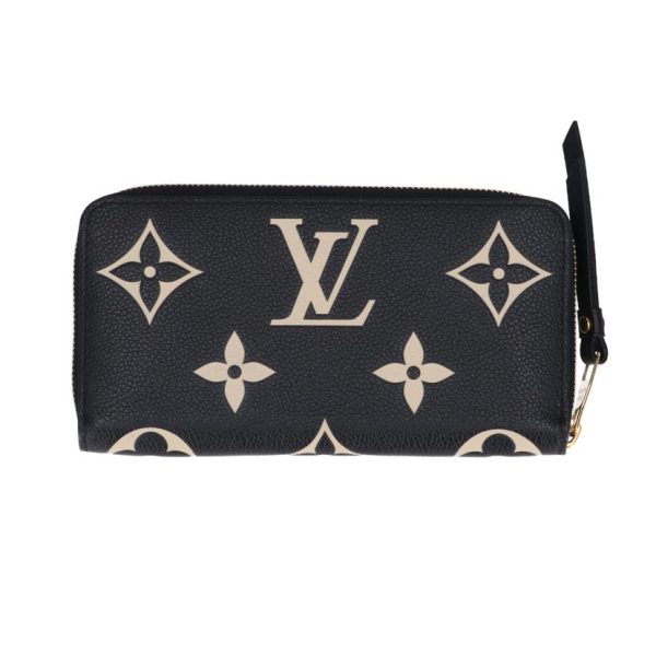 55444 2 Louis Vuitton Monogram Empreinte Zippy Wallet Black