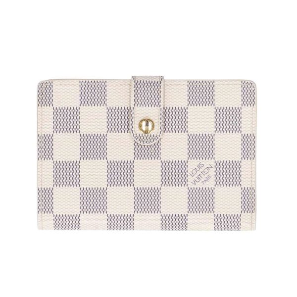 55475 1 Louis Vuitton Damier Azur Portefeuille Viennois Wallet White Azur