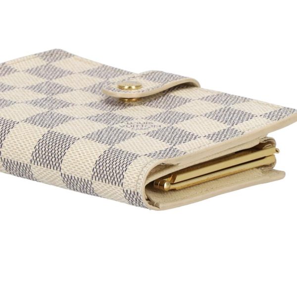 55475 3 Louis Vuitton Damier Azur Portefeuille Viennois Wallet White Azur