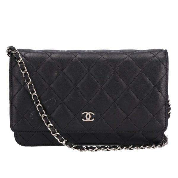 55512 1 Chanel Chain Wallet Black