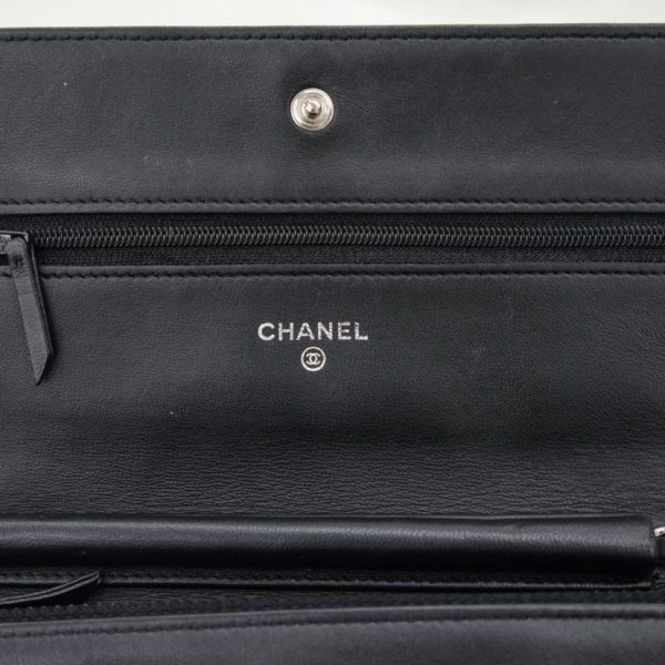 55512 11 Chanel Chain Wallet Black