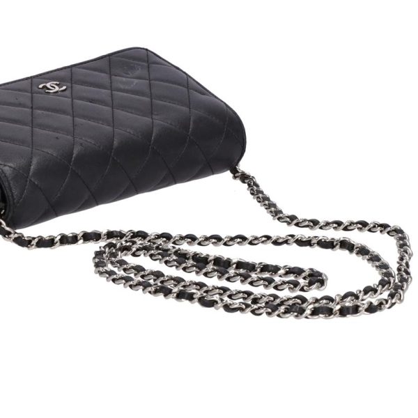 55512 4 Chanel Chain Wallet Black