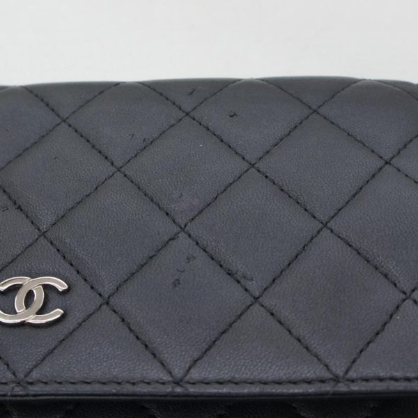 55512 9 Chanel Chain Wallet Black