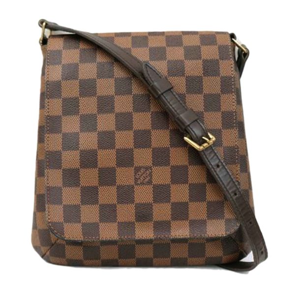 55574 1 Louis Vuitton Musette Salsa Short Damier Ebene Canvas Bag Brown