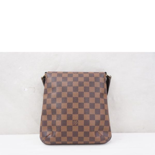 55574 2 Louis Vuitton Musette Salsa Short Damier Ebene Canvas Bag Brown