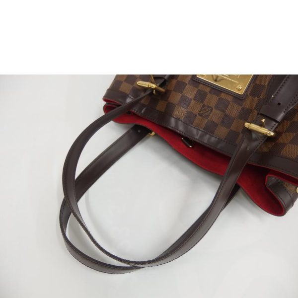 55578 3 Louis Vuitton Hampstead MM Damier Ebene Tote Bag Brown