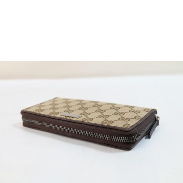 55594 3 Gucci GG Canvas Round Zipper Long Wallet