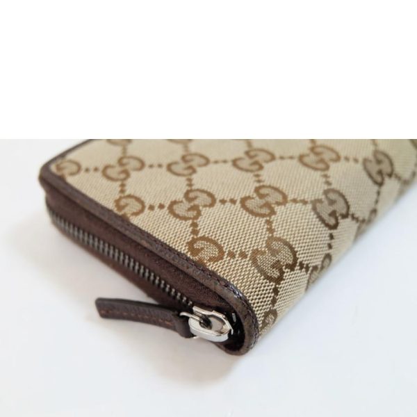 55594 7 Gucci GG Canvas Round Zipper Long Wallet