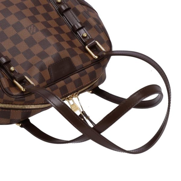 55628 4 Louis Vuitton Rivington PM Damier Handbag Ebene Brown