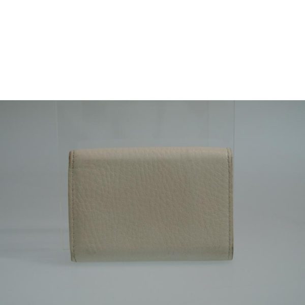 55757 2 Balenciaga Tri Fold Leather Solid Wallet White