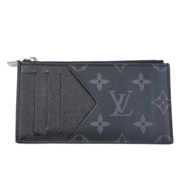 55758 1 Louis Vuitton Coin Card Holder Monogram Eclipse Canvas Wallet Black