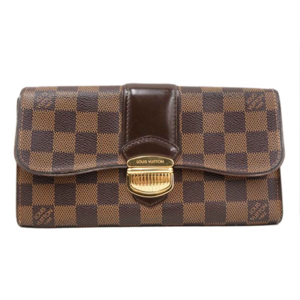 55925 1 Louis Vuitton Portefeuil Sistina Damier Ebene Canvas Wallet Brown