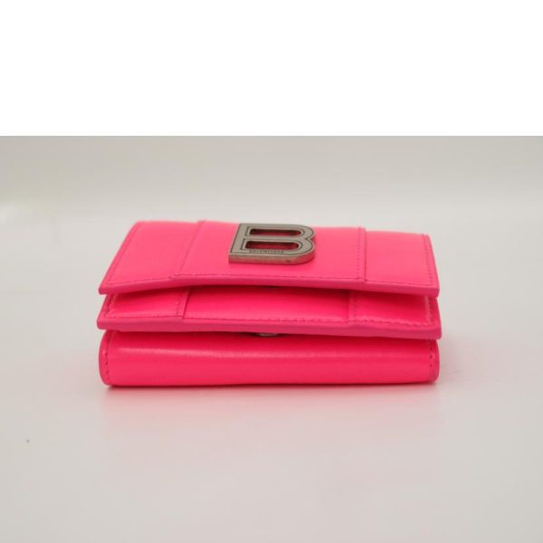 55990 3 Balenciaga Hourglass Mini Wallet Vivid Pink