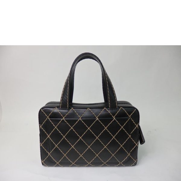 56023 2 Chanel Wild Stitch Tote Bag Black