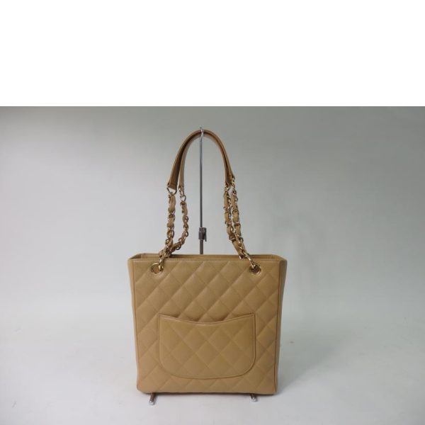 56030 2 Chanel Cocomark Matelasse Caviar Skin Chain Bag Beige