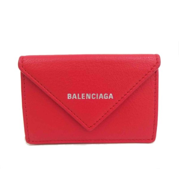 56051 1 Balenciaga Paper Mini Wallet Red