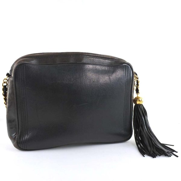 56140445 3 CHANEL lambskin black crossbody shoulder bag zipper fringe