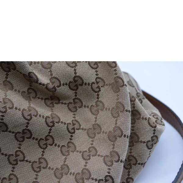 56144 9 Gucci GG Canvas Sookie 2Way Leather Handbag Beige